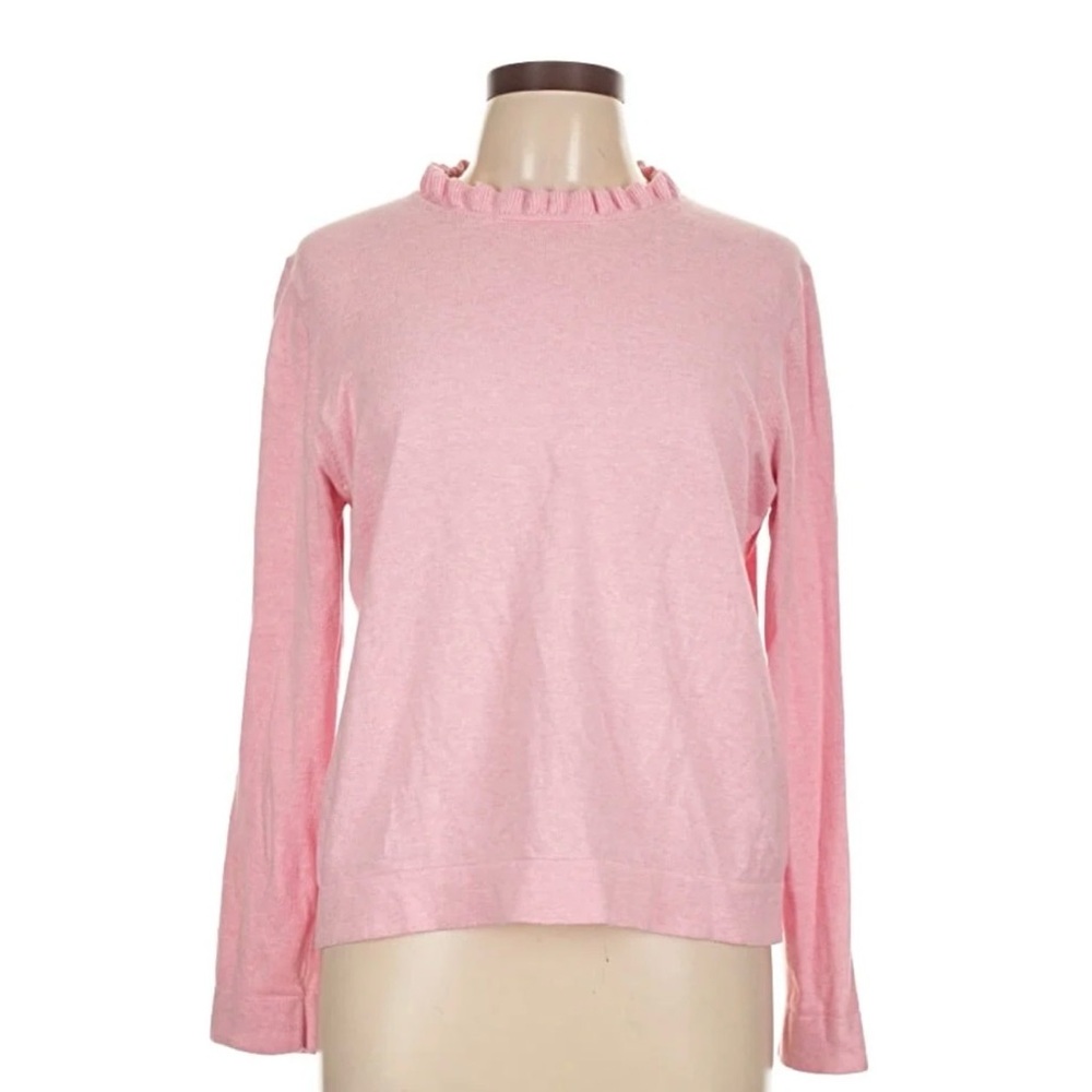 J. Crew Soft Pink Ruffle Sweater